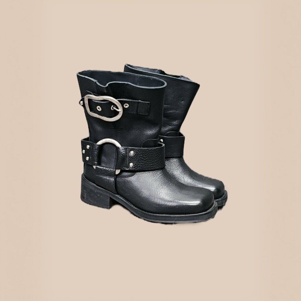 Dorothee Schumacher Black Leather Short Biker Boot
